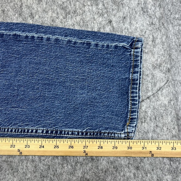 Levis 505 Jeans Mens 36x32 Blue Regular Straight Stretch Denim Pants Actual35x30 - Picture 16 of 16